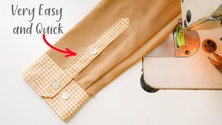 Sewing Trick  How To Sew Shirt Sleeve Placket Easily And Quick  Thuy Sewing [upl. by Malena207]