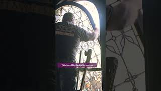 Stained Glass Window Install at Vrooman Mansion  Nov 2024 [upl. by Dewey795]