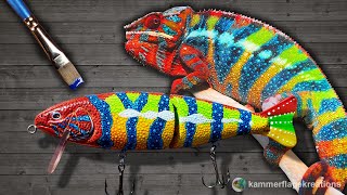 Handmade Chamelion Trout Fishing Lure  a how to guide on painting wooden fishing lures [upl. by Mcmurry]