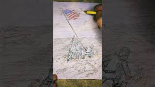 MARINE MOMENT military marine ww2 musicsketch timelapse usmc historicalart sketchyhistory [upl. by Anitsrihc]