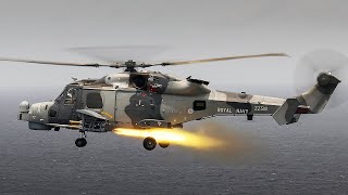 Royal Navy Wildcat helicopter fires the first operational Martlet missile [upl. by Aniara]