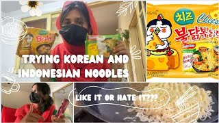 korean noodles try kiye🍜🍝😋eman ne to buhot ache lage🐭😉Areejfatimavlogss [upl. by Sallyann218]