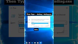 How to open directx diagnostic tool by run command  Dxdiag windows 10 shorts windows run [upl. by Lirbaj]