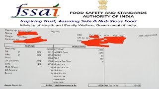 FSSAI ASSISTANT 2021 SALARY SLIP [upl. by Akram]