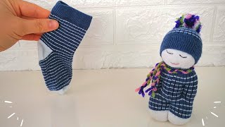 ÇORAPTAN OYUNCAK BEBEK YAPIMI  RECYCLE  DIY 🧦🤩 [upl. by Elo961]