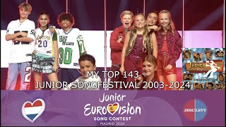 My Top 143  Junior Songfestival 20032024 [upl. by Balthasar]