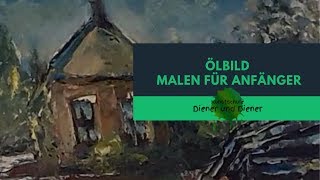 Malen lernen für Anfänger Ölbild NaturTutorial [upl. by Reilamag485]