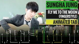 Sungha Jung  Fly me to the moon  Guitar lesson tab  Fingerstyle guitar  Guitar Tutorial [upl. by Meagan791]