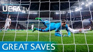 Buffon Lloris Schmeichel  10 great Champions League saves [upl. by Etra61]