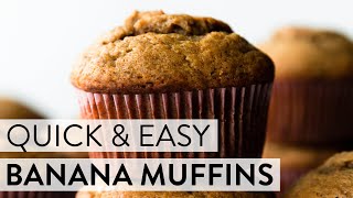 Quick and Easy Banana Muffins  Sallys Baking Recipes [upl. by Aihseuqram143]