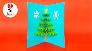 Tarjetas de NAVIDAD 3D con Árbol de Navidad POP UP  Manualidades Fáciles DIY [upl. by Jackquelin]