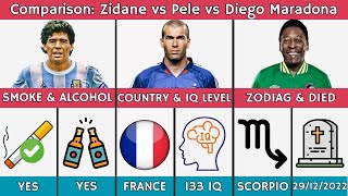 Comparison Pele vs Diego Maradona vs Zidane [upl. by Fulmis154]