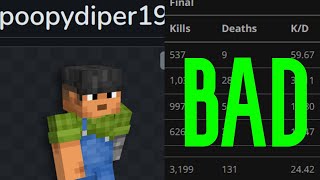 Dismantling a 25fkdr cheater lol Hypixel Bedwars [upl. by Ymmat]