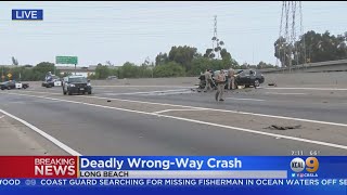 2 Killed In WrongWay Crash On 91 Freeway In Long Beach [upl. by Atelahs]