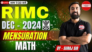 MENSURATION  MATHS  BY  SURAJ SIR  MISSION RIMC DEC 2024 LIVE🔴doa rimc defence [upl. by Shifra207]