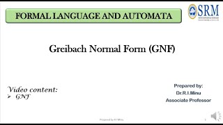 Greibach normal form GNF [upl. by Stutsman505]