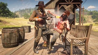 Red Dead Redemption 2  Modern Weapons Brutal Kills 19 M16A1 Deagle AK47 SPAS12 StG44 [upl. by Ahsilet]