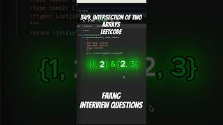 Leetcode 349  Intersection of Two Arrays [upl. by Lattie383]