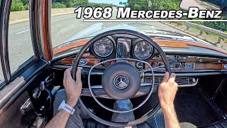 1968 MercedesBenz 280SE Cabriolet  Driving Top Tier Classic German Luxury POV Binaural Audio [upl. by Meisel]