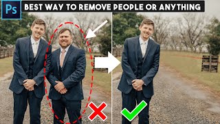 Best Way REMOVE PEOPLE or ANYTHING from Photo in 1 Min Photoshop Hidden [upl. by Nedi]