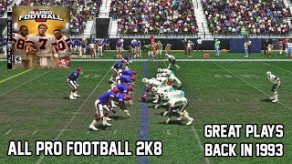 All Pro Football 2K8 NFL Dolphins vs Bills Great Plays Back In 1993 [upl. by Demaggio]