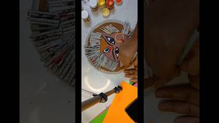 DIY newspaper craft durga maa face pujacraf bestoutofwaste [upl. by Nueoht375]