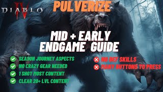 Pulverize Druid  Best Leveling Build in Season 4 after Patch  Diablo 4 Build Guide [upl. by Kifar]