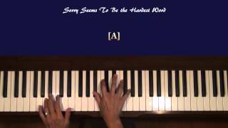 Sorry Seems To Be The Hardest Word Piano cover with Separate Tutorial v2 [upl. by Acinimod]