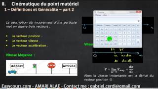 14  Cinématique du Point Matariel  Mecanique du Point SMPC [upl. by Netram]