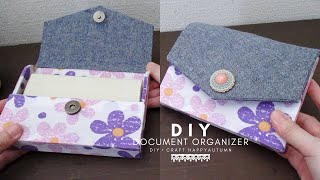 DIY Cartonnage Document Organizer  from Recycled Cardboard and favorite cloth  craft ideas [upl. by Gwennie316]