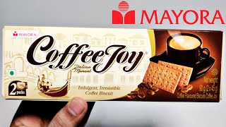 Mayora Coffee☕ Joy Biscuits 90g  Ingredients Recipe Taste Price  Coffee Joy Crackers🍪 Mayora😋 [upl. by Ardussi193]