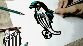 COMO DESENHAR MASCOTE DO SANTOS FCTurma do Rabisco [upl. by Haikezeh]