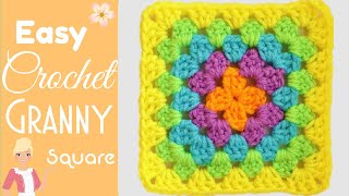 Super Easy Granny Square for Beginners  Changing Colors 🌈 The Secret Yarnery [upl. by Er568]