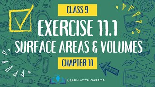 Exercise 111  Class 9  Chapter 11  Surface Areas and Volumes  Garima 2024 ncert class9 cbse [upl. by Aihsiek]