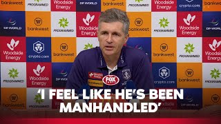 Longmuir SPEAKS OUT about Amiss treatment  Fremantle Press Conference  Fox Footy [upl. by Bertha]