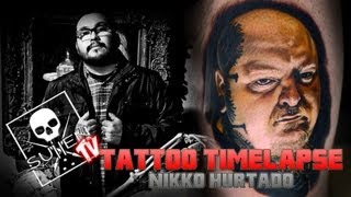 Tattoo Time Lapse  Nikko Hurtado Tattoos Realistic Color Portrait of Paul Booth [upl. by Hilten]