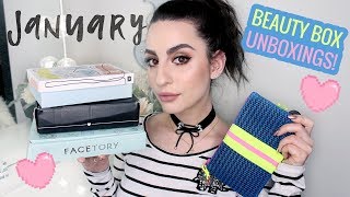 January Unboxings Birchbox Ipsy Boxycharm amp Facetory 2018 [upl. by Uuge]