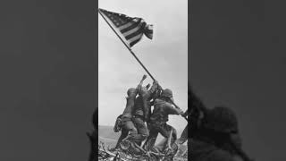 US Marines raising the flag over Mt Suribachi Iwo Jima 1945 ytshort usmarine iwojima [upl. by Hilton329]