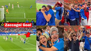 Italy Fans Reactions to Mattia Zaccagnis LastMinute 908 Goal vs Croatia [upl. by Htiekal]