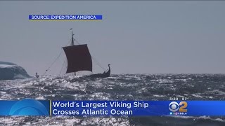 Worlds Largest Viking Ship Built In Modern Times Crosses Atlantic Arrives In NYC [upl. by Germayne]