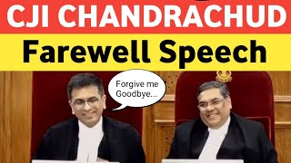 CJI Chandrachud Farewell Speech  Chandrachud last working day in supreme court [upl. by Naesal]