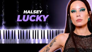 Halsey  Lucky piano karaoke instrumental cover [upl. by Hgielsel414]