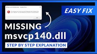 2024 How To Fix MSVCP140dll Missing or Not Found In Windows 111087 [upl. by Asirrac]