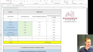 Rechenvorlage UWert homogene Bauteile Tutorial Tabelle Bauphysik  BauingenieurStudium [upl. by Trab268]