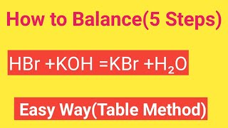 HBr KOH KBr H2O Balanced EquationHydrobromic Acid plus Potassium Hydroxide Balanced Equation [upl. by Thackeray]