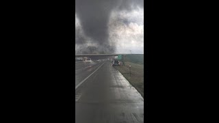 WATCH Large tornado crossing interstate in Nebraska [upl. by Stepha]