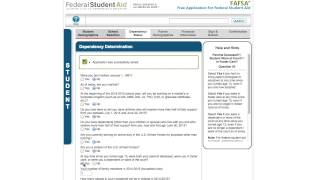 FAFSA walkthrough part 4 Dependency status [upl. by Yxor]