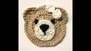 Teddy Bear applique Crochet Teddy Bear Motif [upl. by Schuman]