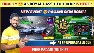 Free Pagani Bgmi  😍 A5 Royal Pass is Here  How to Get Pagani in Bgmi  A5 Royal Pass Pubg Mobile [upl. by Ahsener433]