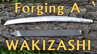 Forging a WAKIZASHIKATANA inspired sword from a FILE PART 1 [upl. by Aitret120]